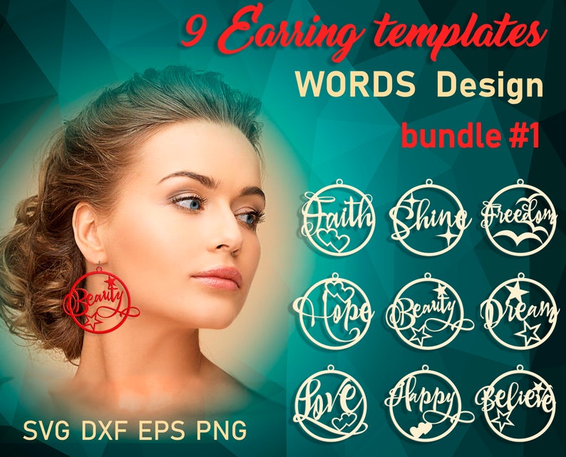 9 Leather Earring Svg Wood Earring Template Svg Word Earrings Etsy