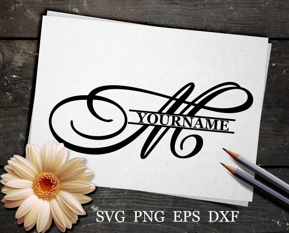 Download M Split monogram SVG Family name svg Split letter svg Wedding | Etsy