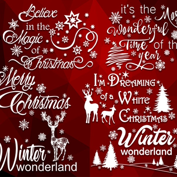 Christmas svg bundle Merry christmas svg Christmas shirt svg Winter wonderland svg Snowflake svg Winter svg Christmas sayings svg