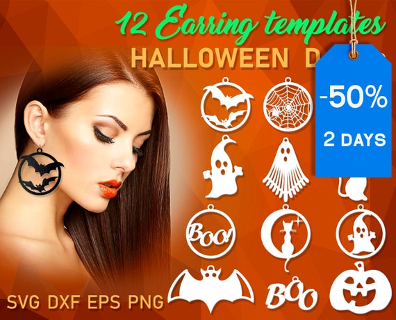 Download Free 12 Leather Earring Svg Halloween Svg Wood Earring Template Svg Etsy SVG Cut Files