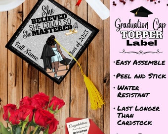 Graduation Cap Topper Label/ MASTERED It