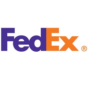 May include: The FedEx logo features the word "FedEx" in a bold, sans-serif font. The "Fed" is in a deep purple, while the "Ex" is in a vibrant orange. The design includes a hidden arrow in the negative space between the "E" and the "x".