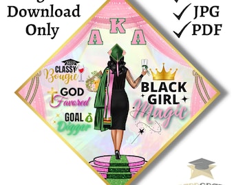 Grad Cap Digital Design/ Download / black girl magic