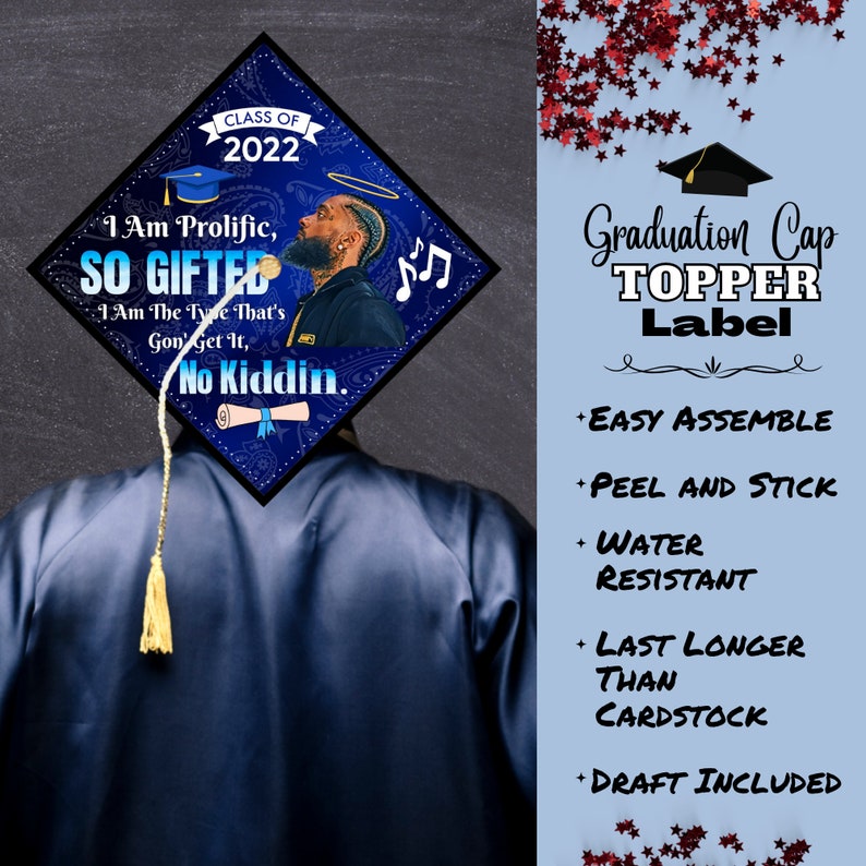 Étiquette de dessus de chapeau de graduation / So Gifted image 1