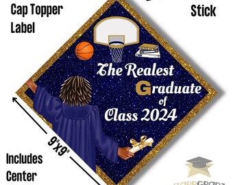 Graduation cap topper label/ Realest Graduate