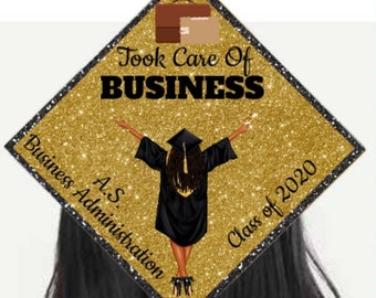 Graduation cap topper label/ business