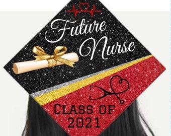 Graduation cap topper label/ future nurse