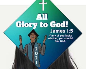 Graduation cap topper/ glory to God