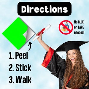 Graduation Cap Topper Label/ MD/ Biology Major/Medical Design/ Adhesive Back
