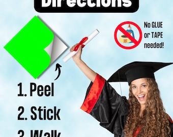Graduation Cap Topper Label/ MD/ Biology Major/Medical Design/ Adhesive Back