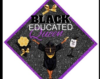 Graduation cap topper/black educated queen