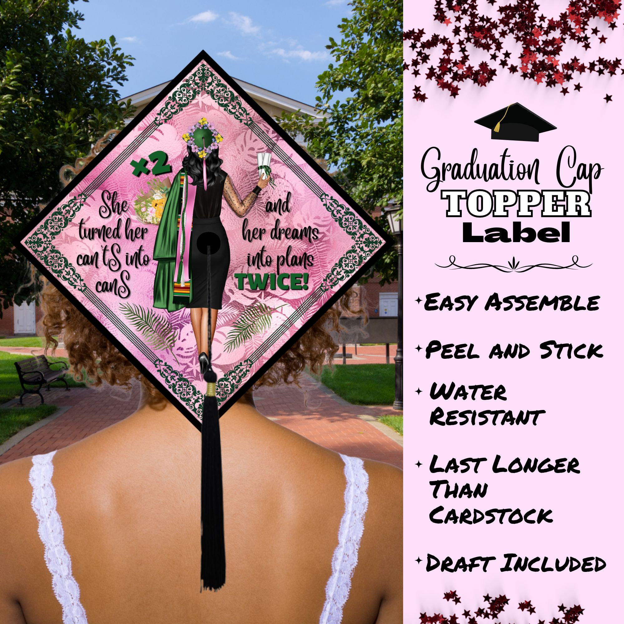 Graduation Cap Topper Label/ Can'ts Into Cans - Etsy