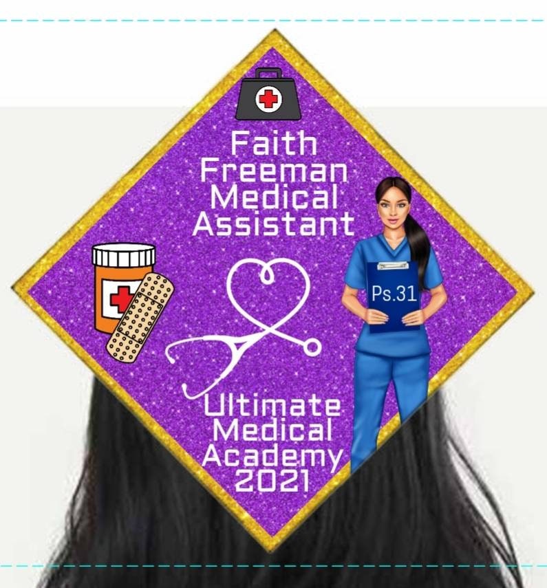 Graduation cap topper label/ Medical Assistant Etsy