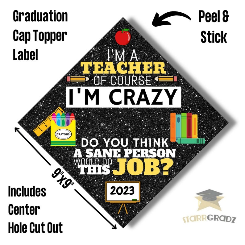 Course Topper Sticker Graduation Cap Topper Label/ Teacher / Educator/ Mentor/ Elementary - Etsy