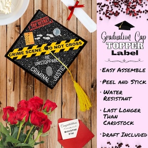 Graduation Cap Topper Label/Criminal Justice Major/ Unstoppable