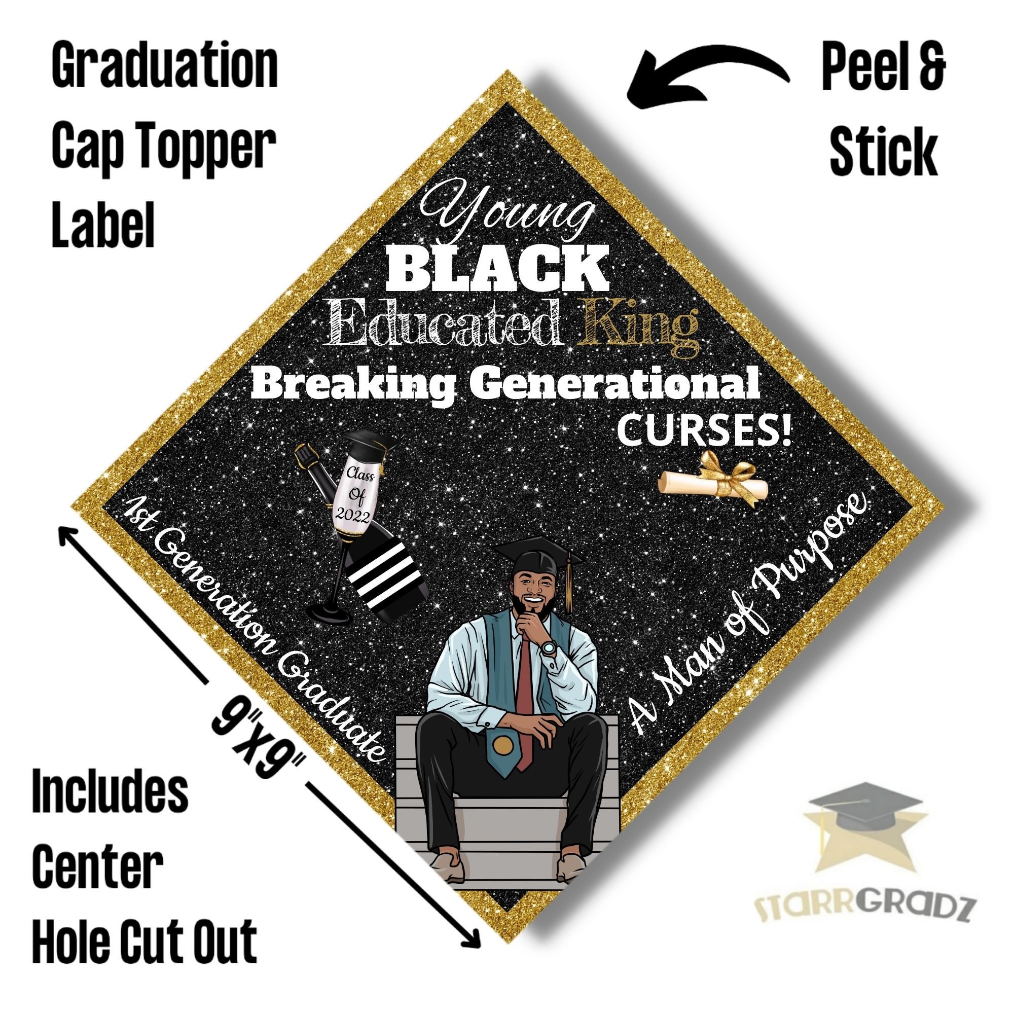 Graduation Cap Topper Label/ 1st Generation Graduate 