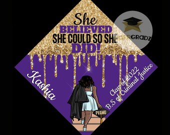 Graduation cap topper/she believed she could
