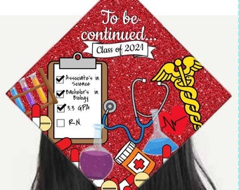 Graduation cap topper label/medical/to be continued