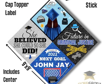 Graduation Cap Topper Label/Criminal Justice Major/ Police Officer