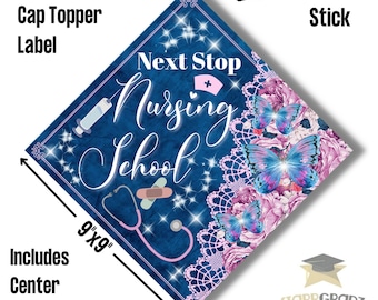 Graduation cap topper label/ Nursing School