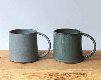 Grey-Green Handmade Coffee Mug // Modern Ceramic Cup // Tea Cup // Stoneware // Matt & Glossy Glaze
