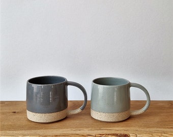 Grey Handmade Coffee Mug // Modern Ceramic Cup // Tea Cup // Stoneware // Satin Glaze