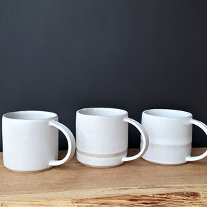 White Handmade Coffee Mug // Modern Ceramic Cup // Tea Cup // Stoneware // Matt Glaze