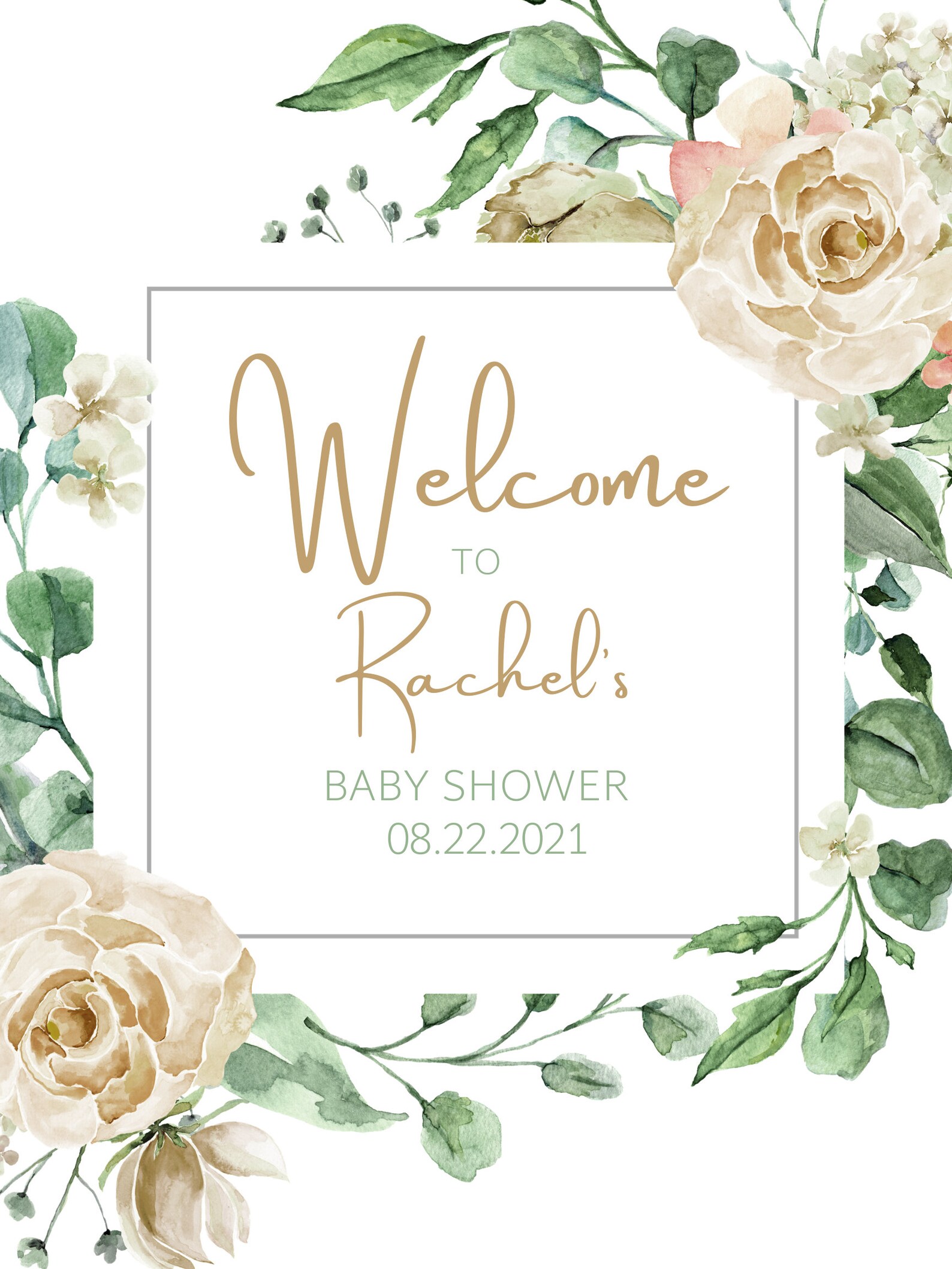 Baby Shower Sign Template Canva Template Editable Canva Etsy