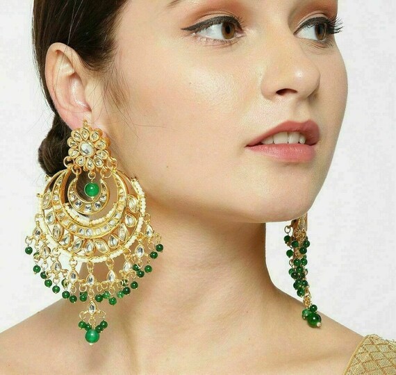Green traditional deals earrings