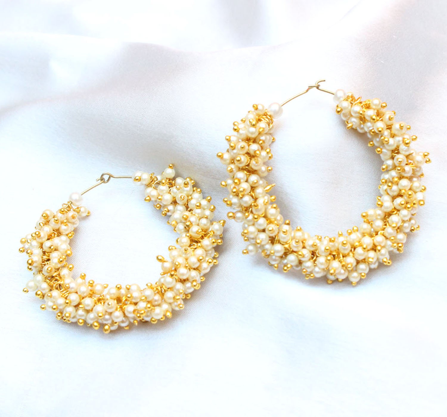 Ethnic Bali Earring Gold Earring Pearl Traditional Hoop | Etsy