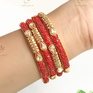 Red Stone Bangles Etsy Singapore