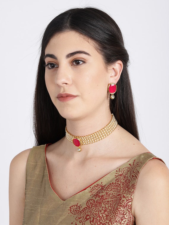 Jewelry & Watches Indian Bollywood Ethnic Pearl Choker Necklace Earring
