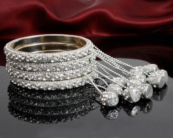 Bridal Velvet Bangles With Golden Work Tassel Bangle Latkan Wedding Bangle  Lightweight Jewelry Bridal Bangles, Bridesmaid Gift - Etsy | Bridal bangles,  Indian bridal jewelry sets, Bangle set