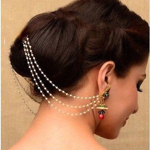 Indian Jhumka | Sahara earrings | Pakistani jewelry | Bollywood jewelry | Ear chain | Earring support earrings