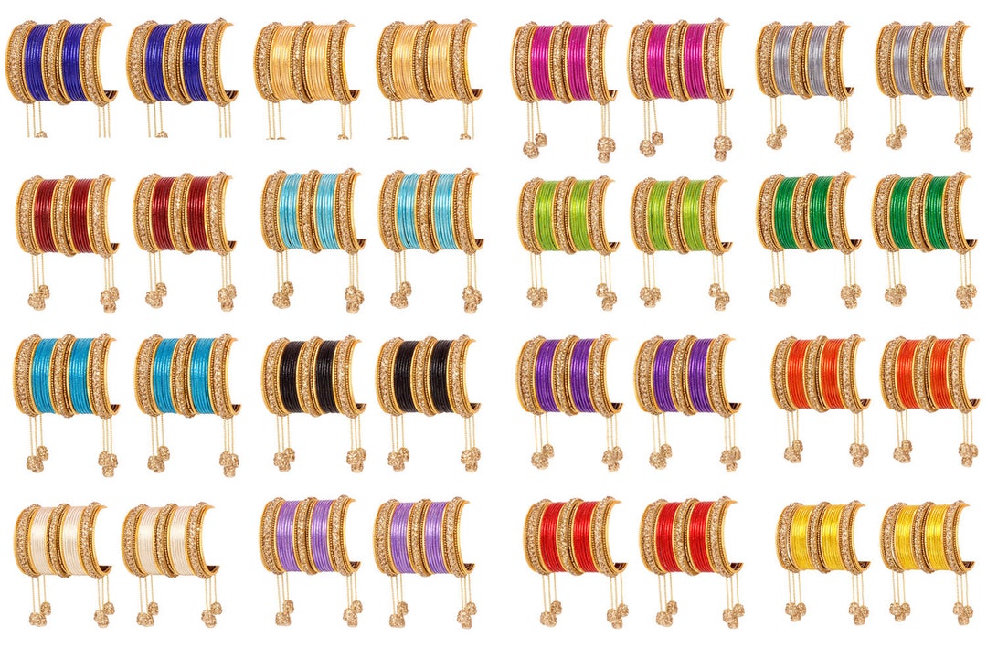 Bracelet Indien Perles Vertes Plaqué Or - Pour Mariée Ou Tenue De Fête - Neuf Sans Emballage