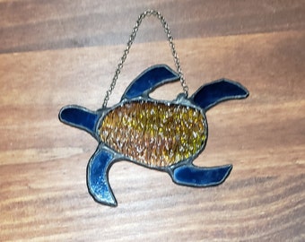 Stained Glass Sea Turtle Suncatcher, Home Decor