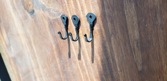 Mini Hooks (3 pack) *wall hooks *jewelry organizer *necklace hook * small  hooks *picture hook *forged *key hook *decorative hooks