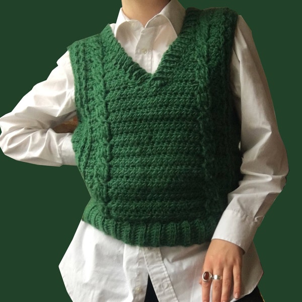 Crochet pattern | Classic cable vest