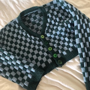 Knitting Pattern | Double Check Cardigan