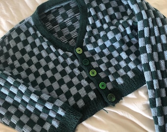 Knitting Pattern | Double Check Cardigan