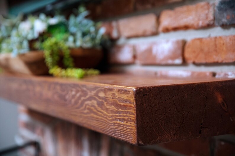 Reclaimed Hollow Floating Fireplace Mantel / Mantle / Shelf // Etsy