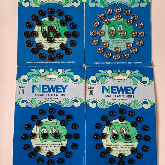 Vintage Neweys Black Snap Fasteners Size 00 (7mm) Vintage Neweys Black Snap Fasteners Size 00 (7mm)