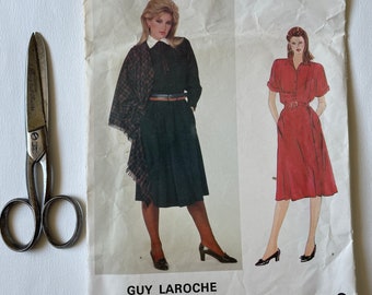 Vogue designer dress, Guy Laroche sewing pattern, size 14,  Paris original, Bust 36”