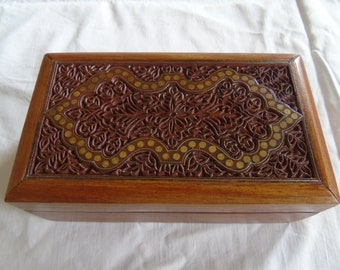 Hand Carved Rohida Wood Brass Block (2 in) 01 main image 1