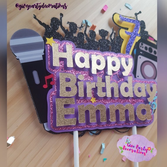 Karaoke cake topper karaoke party karaoke birthday karaoke Etsy