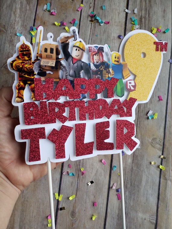 Roblox Cake Topper Roblox Party Decorations Roblox Cake Roblox Etsy - boy roblox birthday cake