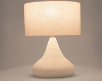 Limited Edition - Handmade Unglazed Ceramic Table Lamp Textured Stoneware DeBarro De Barro