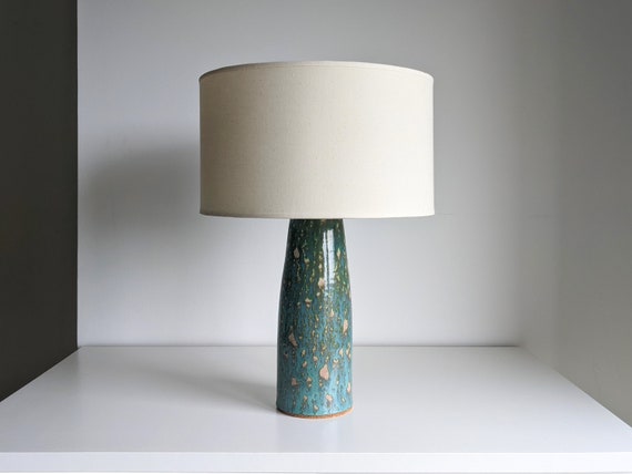 Farol Handmade Ceramic Glazed Table Lamp With Cork Base Debarro De