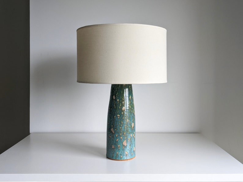 Farol Handmade Ceramic Glazed Table Lamp With Cork Base DeBarro De Barro image 1