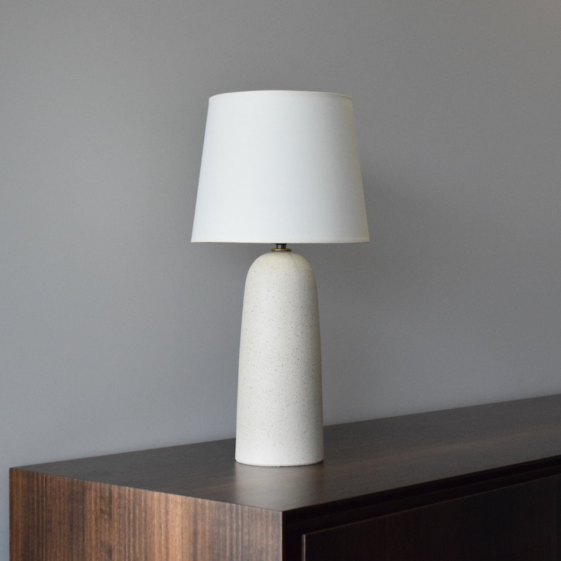 Handmade Dimmable Ceramic Table Lamp With Sanded Stone Speckled Texture DeBarro De Barro image 5